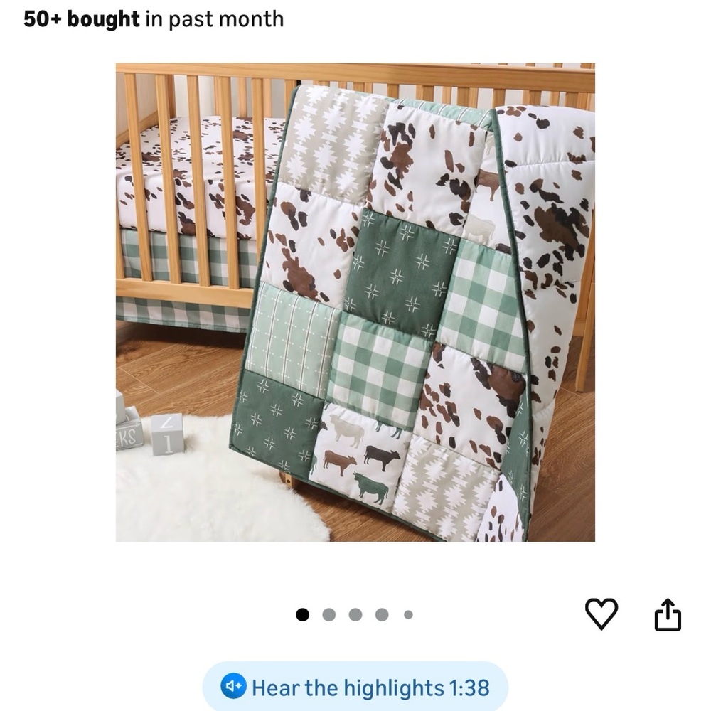 Crib/ toddler bed comforter